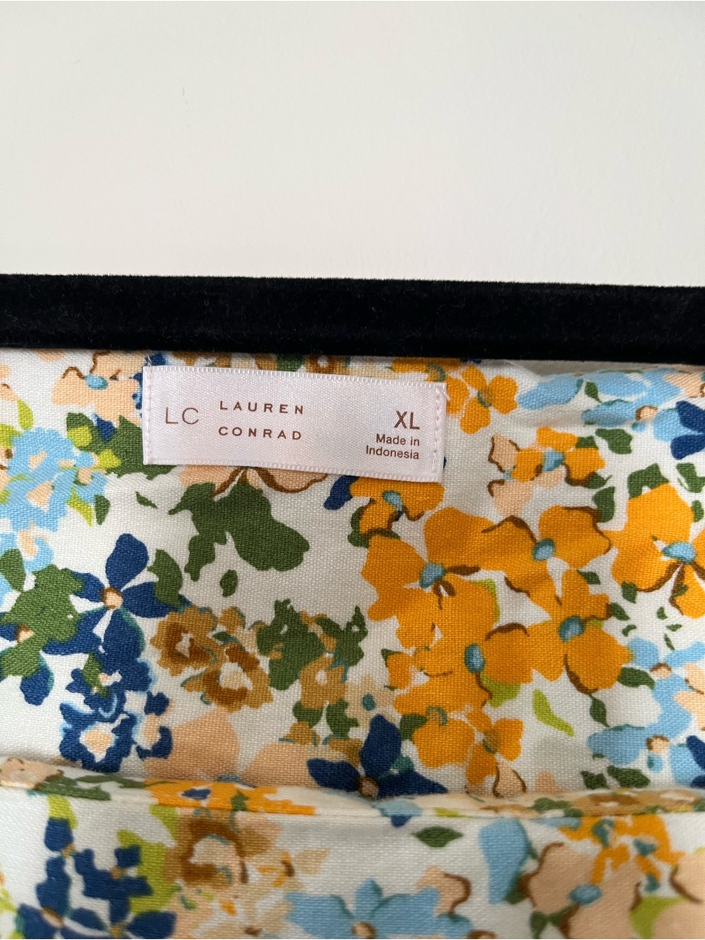 NWT Lauren Conrad Orange Blue Floral Linen Blend Mini Dress XL Cottagecore - Picture 2 of 8